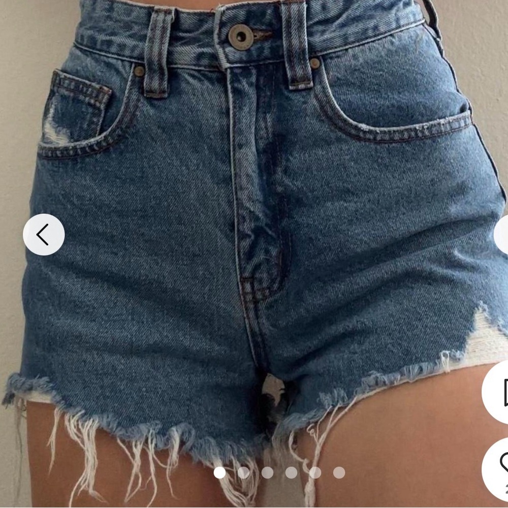Cotton On Vintage Blue High-Rise Distressed Denim Shorts